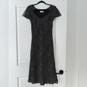 Studio Black and White Dotted Midi Dress